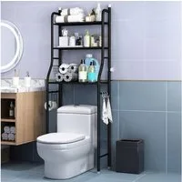 GarveeMore Badregal Metall-Organisationsregal über der Toilette mit abnehmbaren Handtuchha, Toilettenaufbewahrung Papierhalter Badezimmer-Organizer über derToilet