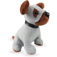 Bestlivings Türstopper Tier-Design aus Stoff, Braun/Grau (Hund), 25x20 cm, Füllung 60% Polyester/40% Sand (1kg)