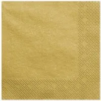 partydeco Papierserviette Servietten Uni 20Stk./40x40cm, Gold-Metallic