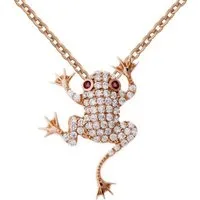 Firetti Kette mit Anhänger Schmuck Geschenk Silber 925 Halsschmuck Halskette Ankerkette Frosch, Made in Germany - mit Zirkonia (synth)