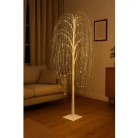 I.GE.A. Künstlicher Weihnachtsbaum LED Baum Lichterbaum, mit 400 LEDs Beleuchtung Weidenbaum-Optik Kunstbaum Weihnachtsdeko