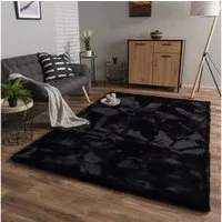 TT Home Teppich Diele, Esszimmer, Flur, Kinderzimmer, Schlafzimmer, Wohnzimmer, Rechteckig, Höhe: 39 mm, Wohnzimmer Hochflor Teppich Langflor Soft Kaninchenfell Fell Imitat We