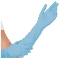 Franz Mensch Nitril-Handschuhe Hygostar "Extra Safe Superlong", Blau, 50 Stück extra lang
