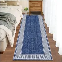 GarveeMore Teppich, rechteckig, Höhe: 7 mm, Moderner Teppich mit geometrischem Bordüren- und Eckdesign