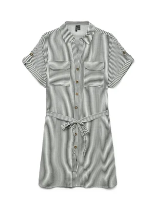 VERO MODA - VMBUMPY SS SHORT SHIRT DRESS WVN NOOS - Gr. - S