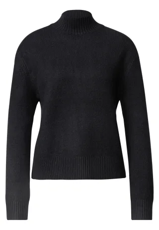 Street One - Mouliné Pullover mit Turtle Neck indigo night mel. - Gr. - 36