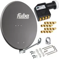 HB-DIGITAL Sat Anlage 80cm Fuba DAL 800 Octo LNB anthrazit Sat-Spiegel