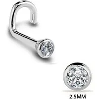 Karisma Schmuck Nasenpiercing aus Chirurgenstahl 316L Nasenstecker mit Kristallstein 2,5mm Zirkonia, Frauenschmuck