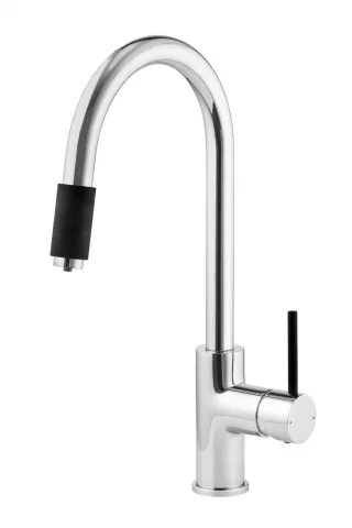 Neuesbad Chrome Spültischarmatur chrom / schwarz DE1BCA064M1