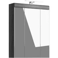 welltime Badezimmerspiegelschrank SIENA, Breite 60cm, inkl. Beleuchtung, 3 Spiegeltüren, 9 Fächer (Set, TOPSELLER) in verschiedenen Farben erhältlich, Badmöbel, Badschrank, Schrank, Bad