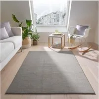 TaraCarpet Teppich TaraCarpet Kitten sehr weich und waschbar für Wohnzimmer Schlafzimmer, rechteckig, Höhe: 12 mm, Kurzflor Teppich uni einfarbig super soft weich waschbar grau 160x220