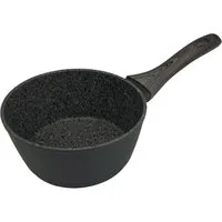 Michelino Serviertopf Stieltopf ø16cm Schwarz mit ergonomischem Griff in Holzoptik Antihaft, (1-tlg)