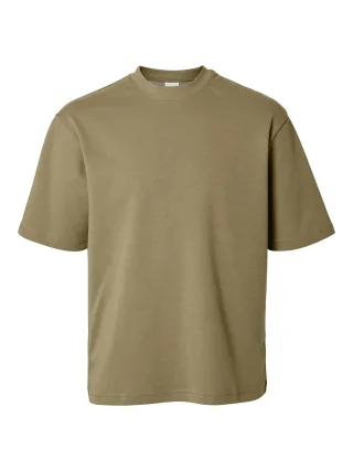 SELECTED MEN - SLMLOOSEOSCAR SS O-NECK TEE NOOS Kelp - Gr. - M