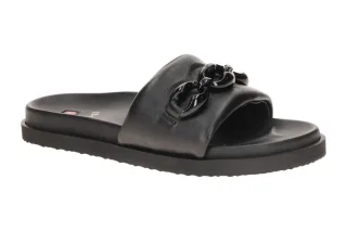 H?gl 0815 Schwarz Damen Pantoletten FRANKA Echtleder Gummisohle