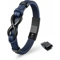 UNIQAL.de Lederarmband Unendlichkeit Leder Armband "INFINITY" Herren (Edelstahl, Echtleder, Casual Style, Handgefertigt), Designed in Germany