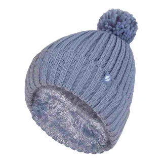 Damen Rippenmuster Umschlagmütze mit thermoisolierender Winter-Pompon-Bobble