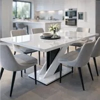 OTTO home Esstisch Veneto, Säulentisch, Speisetisch, Küchentisch, ausziehbar bis 160 cm, Platz für bis zu 6 Personen, verlängerbar durch Einlegeplatte