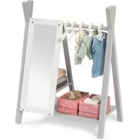 MUSTERKIND® Puppenkleiderschrank Puppen-Garderobe - Viola, grau/weiß