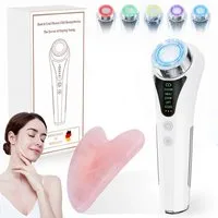 FOSMET Gesichtsmassagegerät 6 in 1 EMS RF Gesichtsmassagegerät mit LED, Wärme und Kälte, 6-in-1 Anti-Aging Gerät, Elektrisches Beauty Tool für tägliche Hautpflege und sanfte Massage