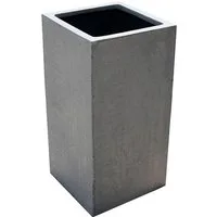VIVANNO Pflanzkübel Fiberglas BLOCK Säule - Betongrau Beton-Design (1 St), 30x30x75 cm