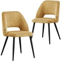 B&D home 4-Fußstuhl VICKY (Set, 2 St), gepolstert, Stuhlbeine aus Metall oder Massivholz wählbar