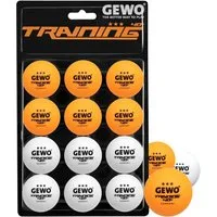 Gewo Tischtennisball 12 Stück, 3 Sterne 40+, Training ABS Tischtennisbälle, weiß-orange (12-St)