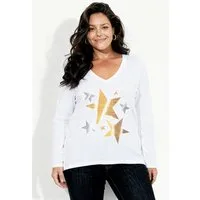 Angel of Style Longshirt T-shirt mit Weihnachtlichem Motiv