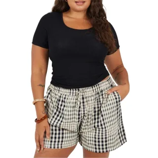 Brave Soul - T-Shirt für Damen, Runder Auschnitt, Plus Schlank (Schwarz)