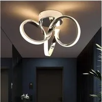 ZMH LED Deckenleuchte Ø31cm Innen Modern Aluminium wohnzimmer schlafzimmer, LED fest integriert, 3000k, Nicht Dimmbar Up/Down Light Kabelgebunden