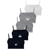 LOREZA Bustier 5er Set Mädchen Bustier BH - Strass - Bunt (Set, 5-tlg., 5er-Pack)