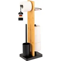 eluno WC-Garnitur Stand-WC-Garnitur 4in1, WC-Bürste, (Ersatz)Rollenhalter und Ablage, Toilette, (Set), 4in1