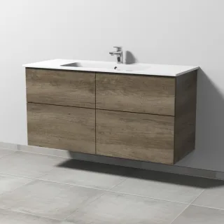 Sanipa 3way Waschtischunterbau zu Duravit ME by Starck Waschtisch mit 4 Auszügen, Eiche-Nebraska SM72737