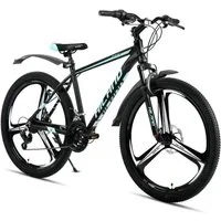 HILAND Mountainbike 26 Zoll Mountainbike für Erwachsene für Männer, Frauen, Studenten, 3-Speichen-Räder, 18-Gang, mit Schutzblechen, Doppelscheibenbremsen