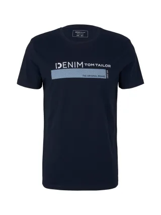 Denim Tom Tailor - T-Shirt mit Bio-Baumwolle sky captain blue - Gr. - XXL
