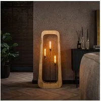 famlights Stehlampe famlights, Stehleuchte Baila in Natur E27 3-flammig