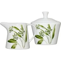 Ritzenhoff & Breker Milch- und Zuckerset Evora (2-tlg), 1 Personen, Porzellan, Geschirr-Set mit Botanik-Motiv