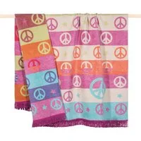 Wohndecke PEACE, PAD, Made in Europe, Wendefunktion, gestreift, mit Fransen, 150x200 cm