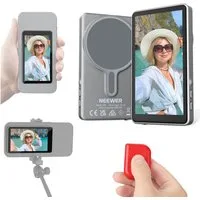 Neewer Selfie-Stick F4B 4" Vlog Selfie Monitor Bildschirm kompatibel mit iPhone, Magnetisches Handy Back Cam Monitor Drahtlose Verbindung 4K Video