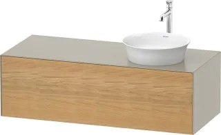 Duravit White Tulip Konsolenwaschtischunterbau wandhängend Natur Eiche & Taupe Matt & Seidenmatt 130 WT4977RH560