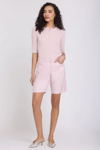 5-Pocket-Bermuda-Shorts aus Stretch-Leinen