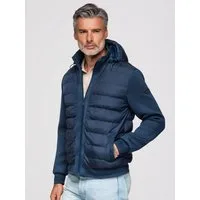 OMBRE Steppjacke Gestepptes Bomberjacke mit Kapuze und Strickärmeln