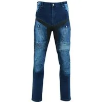 PROANTI Motorradhose Motorrad Hose Jeans blau Aramid Motorrad Jeanshose mit Protektoren