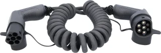 efuturo Spiralladekabel Typ 2 auf Typ 2 Stecker, 3 Phasen, bis zu 11 kW, 32 A, 400 V, Mode 3, 5m - 117.7365