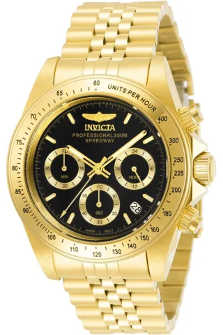 Invicta Speedway 31001 Herrenuhr - Quarzwerk - Edelstahl mit schwarzem Zifferblatt - 39 mm