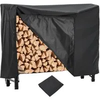 GarveeMore Kaminholzregal Brennholzregal aus Eisen mit wasserdichte Schutzhülle, BxTxH:120x35x110 cm, 4FT / 8FT wählbar, 400 kg Tragkraft, Oxford-Gewebe, wetterfest