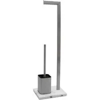 WENKO WC-Garnitur Stand Toilettenbürsten und WC Rollenhalter Aprilla, Badezimmer, (WC Garnitur, 1-tlg., 2in1), platzsparend