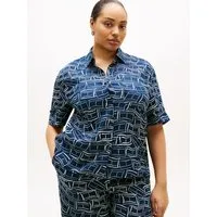 Tommy Hilfiger Curve Kurzarmshirt CRV ESS LINEN SHIRT WITH SS in großen Größen