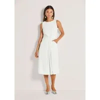 MADELEINE Midikleid Midikleid mit eleganter Drapierung Sommerkleid mit Rundhals, Taschen, Knielänge und ohne Arm