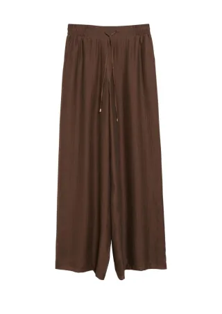 s.Oliver BLACK LABEL - Marlene-Hose mit weitem Bein braun - Gr. - 36