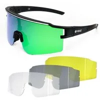 YEAZ Sportbrille SUNTHRILL SET Sport-Sonnenbrille Weiß/Blau, Sport-Sonnenbrille mit magnetischem Glaswechselsystem